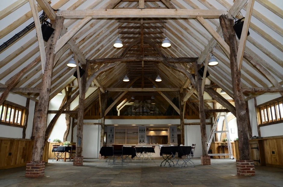 Kingscote view from inside barn